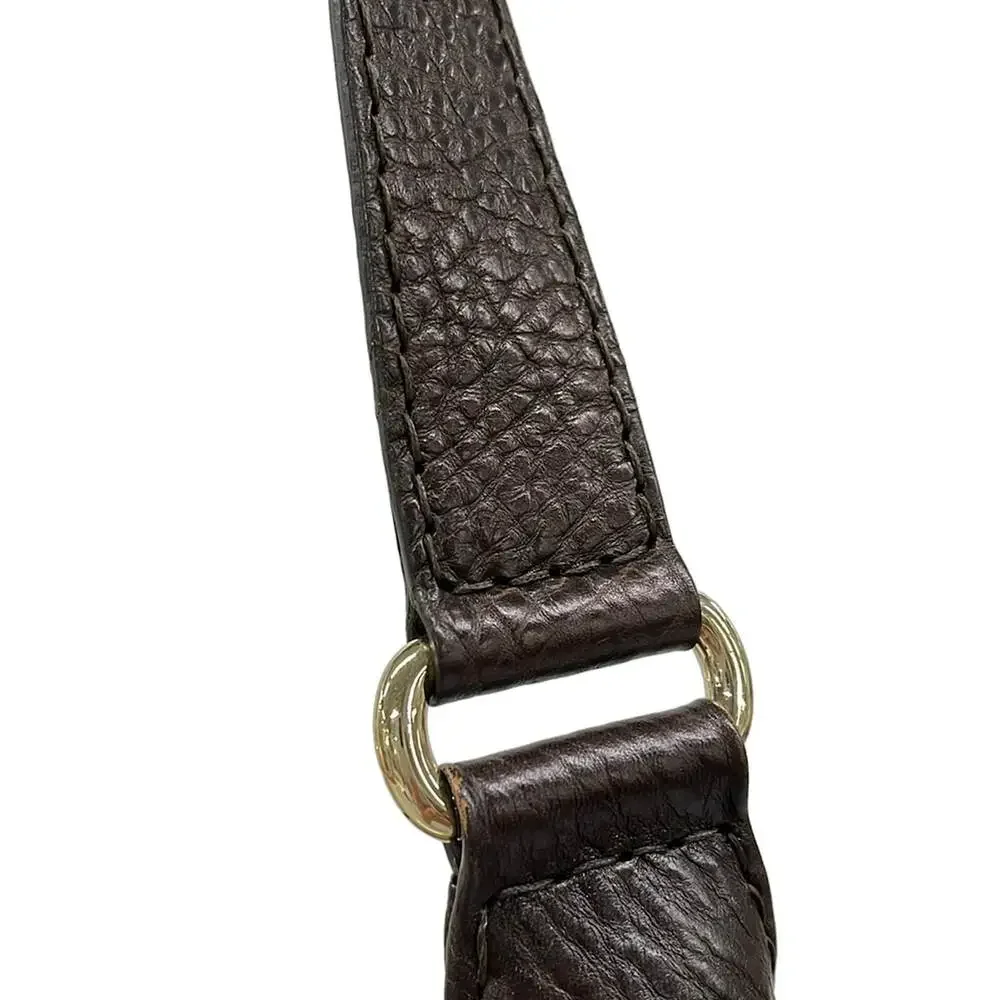 Gucci Charlotte/GG pattern Shoulder Bag 203503 Dark Brown Beige Jacquard Leather